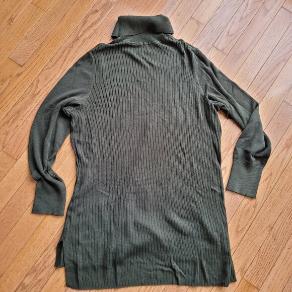 Michel Studio Forest Green Rib Knit Turtle Neck Sweater Long Sleeve 2X - Picture 7 of 11